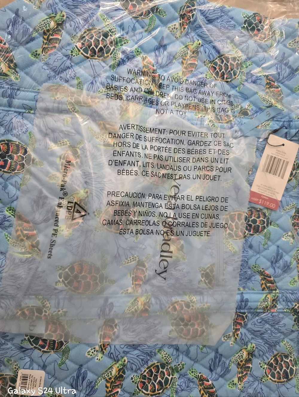 Vera Bradley Vera Tote Sea Turtles NWT - Picture 12 of 15